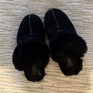 UGG Women's Plush Black Slippers